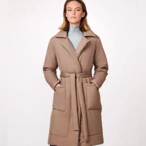 Bernardo belted wrap puffer insulated trench coat M